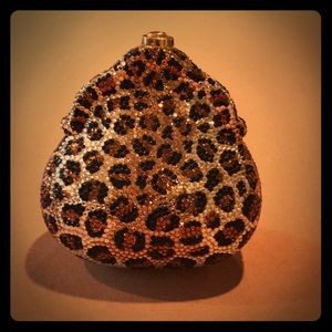 Rhinestone evening bag with shoulder strap